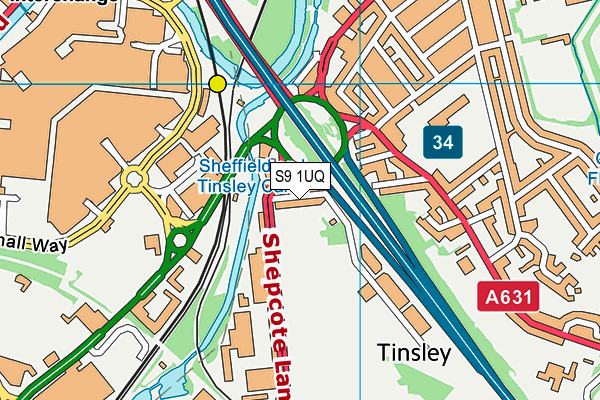 S9 1UQ map - OS VectorMap District (Ordnance Survey) S9 1UQ map - OS VectorMap District (Ordnance Survey)