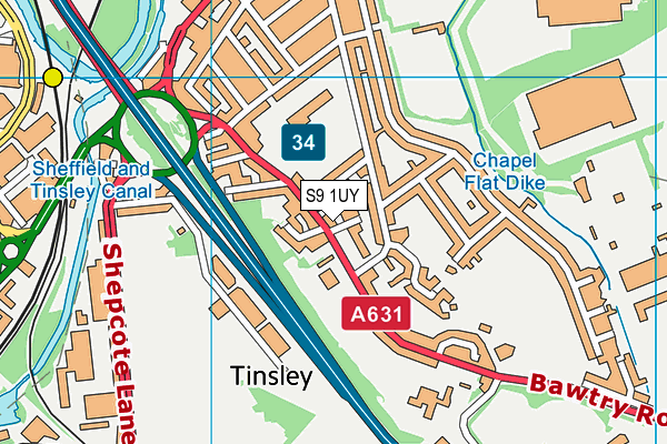 S9 1UY map - OS VectorMap District (Ordnance Survey) S9 1UY map - OS VectorMap District (Ordnance Survey)