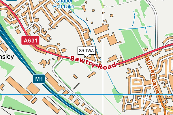 S9 1WA map - OS VectorMap District (Ordnance Survey) S9 1WA map - OS VectorMap District (Ordnance Survey)