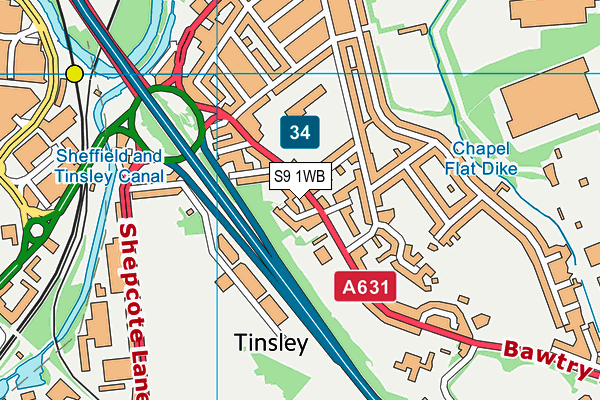 S9 1WB map - OS VectorMap District (Ordnance Survey) S9 1WB map - OS VectorMap District (Ordnance Survey)