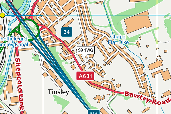 S9 1WG map - OS VectorMap District (Ordnance Survey) S9 1WG map - OS VectorMap District (Ordnance Survey)