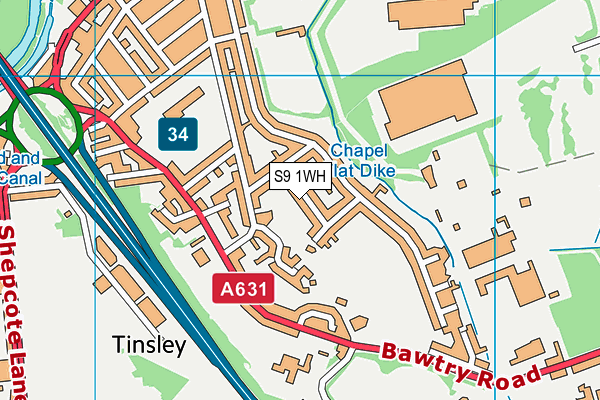 S9 1WH map - OS VectorMap District (Ordnance Survey) S9 1WH map - OS VectorMap District (Ordnance Survey)