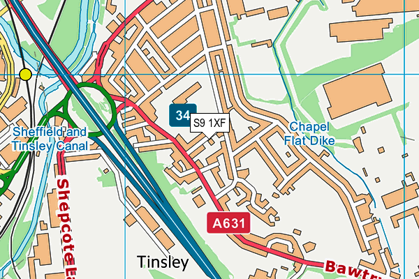 S9 1XF map - OS VectorMap District (Ordnance Survey) S9 1XF map - OS VectorMap District (Ordnance Survey)