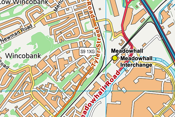 S9 1XG map - OS VectorMap District (Ordnance Survey) S9 1XG map - OS VectorMap District (Ordnance Survey)