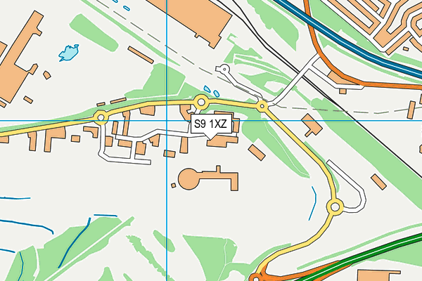 S9 1XZ map - OS VectorMap District (Ordnance Survey) S9 1XZ map - OS VectorMap District (Ordnance Survey)