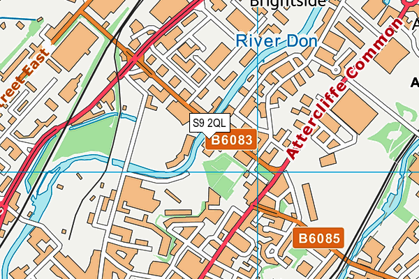 S9 2QL map - OS VectorMap District (Ordnance Survey)