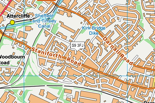 S9 3FJ map - OS VectorMap District (Ordnance Survey) S9 3FJ map - OS VectorMap District (Ordnance Survey)