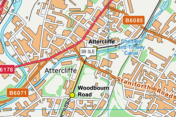 S9 3LE map - OS VectorMap District (Ordnance Survey) S9 3LE map - OS VectorMap District (Ordnance Survey)