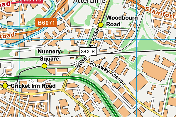 S9 3LR map - OS VectorMap District (Ordnance Survey) S9 3LR map - OS VectorMap District (Ordnance Survey)