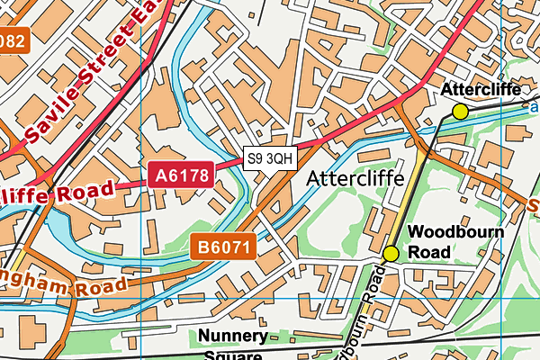 S9 3QH map - OS VectorMap District (Ordnance Survey) S9 3QH map - OS VectorMap District (Ordnance Survey)