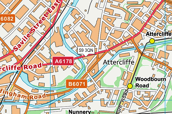 S9 3QN map - OS VectorMap District (Ordnance Survey) S9 3QN map - OS VectorMap District (Ordnance Survey)
