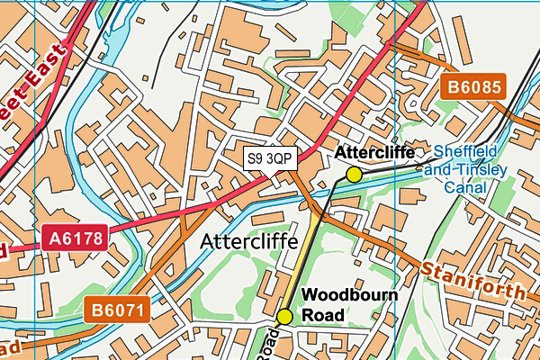 S9 3QP map - OS VectorMap District (Ordnance Survey) S9 3QP map - OS VectorMap District (Ordnance Survey)