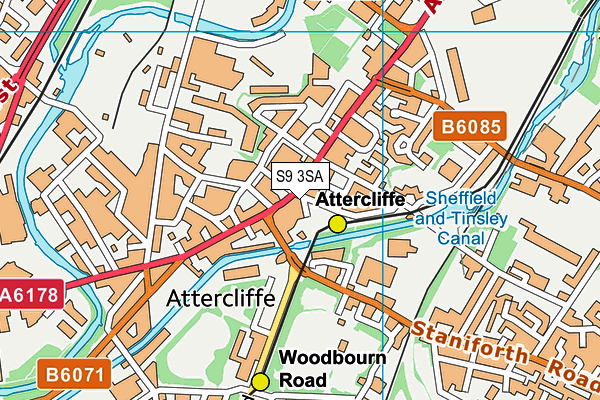 S9 3SA map - OS VectorMap District (Ordnance Survey) S9 3SA map - OS VectorMap District (Ordnance Survey)