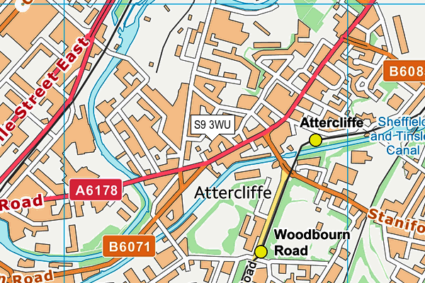 S9 3WU map - OS VectorMap District (Ordnance Survey)