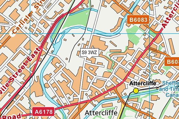 S9 3WZ map - OS VectorMap District (Ordnance Survey) S9 3WZ map - OS VectorMap District (Ordnance Survey)