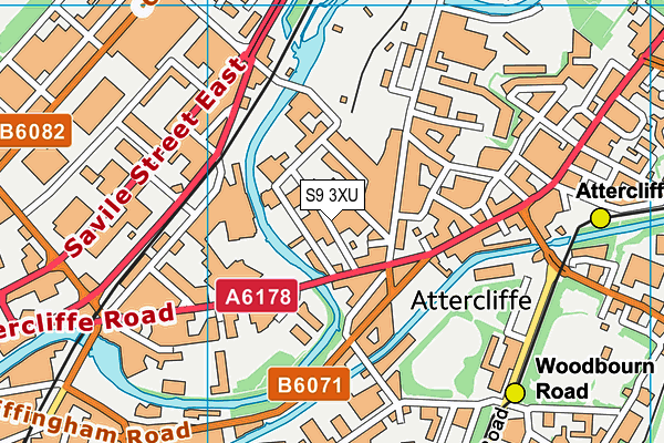 S9 3XU map - OS VectorMap District (Ordnance Survey) S9 3XU map - OS VectorMap District (Ordnance Survey)