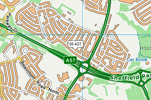 S9 4GT map - OS VectorMap District (Ordnance Survey) S9 4GT map - OS VectorMap District (Ordnance Survey)