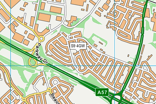 S9 4GW map - OS VectorMap District (Ordnance Survey) S9 4GW map - OS VectorMap District (Ordnance Survey)