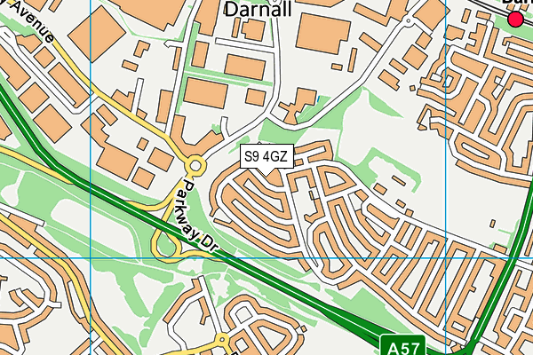 S9 4GZ map - OS VectorMap District (Ordnance Survey) S9 4GZ map - OS VectorMap District (Ordnance Survey)