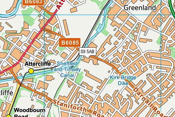 S9 5AB map - OS VectorMap District (Ordnance Survey) S9 5AB map - OS VectorMap District (Ordnance Survey)