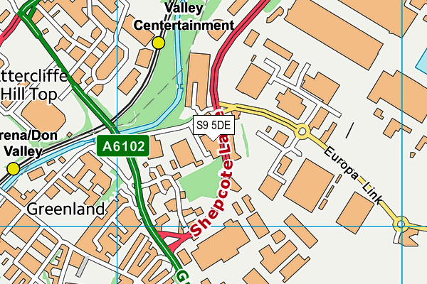 S9 5DE map - OS VectorMap District (Ordnance Survey) S9 5DE map - OS VectorMap District (Ordnance Survey)