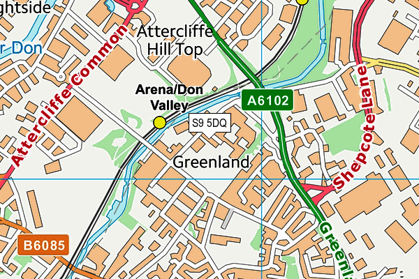 S9 5DQ map - OS VectorMap District (Ordnance Survey) S9 5DQ map - OS VectorMap District (Ordnance Survey)