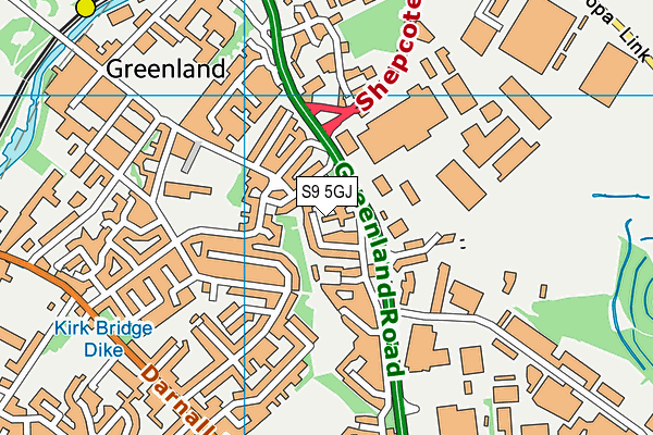 S9 5GJ map - OS VectorMap District (Ordnance Survey) S9 5GJ map - OS VectorMap District (Ordnance Survey)