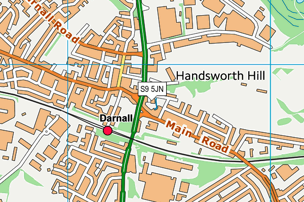 S9 5JN map - OS VectorMap District (Ordnance Survey) S9 5JN map - OS VectorMap District (Ordnance Survey)