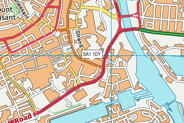 SA1 1DY map - OS VectorMap District (Ordnance Survey) SA1 1DY map - OS VectorMap District (Ordnance Survey)