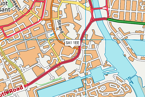 SA1 1EE map - OS VectorMap District (Ordnance Survey) SA1 1EE map - OS VectorMap District (Ordnance Survey)
