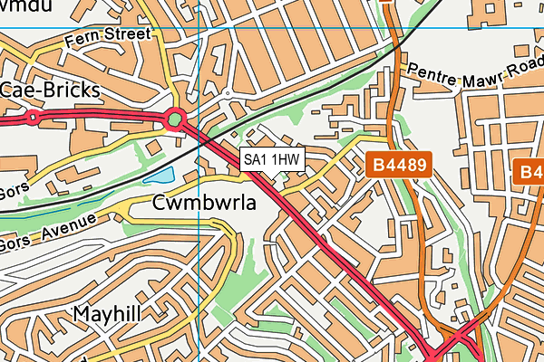 SA1 1HW map - OS VectorMap District (Ordnance Survey) SA1 1HW map - OS VectorMap District (Ordnance Survey)