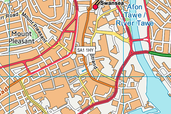 SA1 1HY map - OS VectorMap District (Ordnance Survey) SA1 1HY map - OS VectorMap District (Ordnance Survey)
