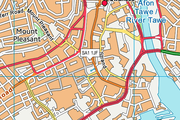 SA1 1JF map - OS VectorMap District (Ordnance Survey) SA1 1JF map - OS VectorMap District (Ordnance Survey)