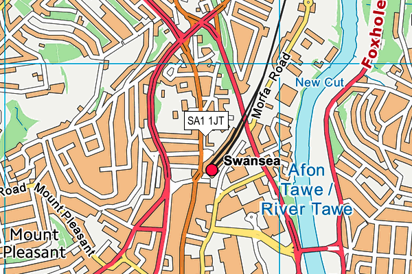 SA1 1JT map - OS VectorMap District (Ordnance Survey) SA1 1JT map - OS VectorMap District (Ordnance Survey)