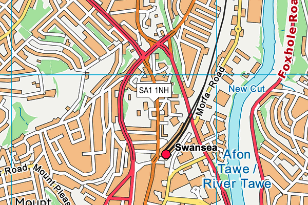 SA1 1NH map - OS VectorMap District (Ordnance Survey) SA1 1NH map - OS VectorMap District (Ordnance Survey)