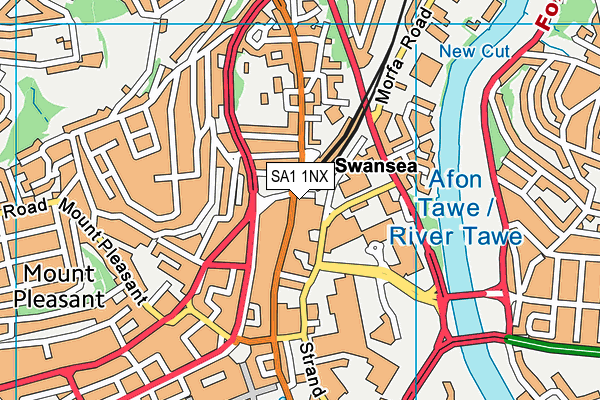 SA1 1NX map - OS VectorMap District (Ordnance Survey) SA1 1NX map - OS VectorMap District (Ordnance Survey)