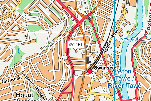 SA1 1PT map - OS VectorMap District (Ordnance Survey) SA1 1PT map - OS VectorMap District (Ordnance Survey)