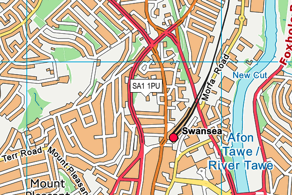 SA1 1PU map - OS VectorMap District (Ordnance Survey) SA1 1PU map - OS VectorMap District (Ordnance Survey)