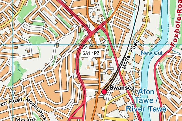 SA1 1PZ map - OS VectorMap District (Ordnance Survey) SA1 1PZ map - OS VectorMap District (Ordnance Survey)