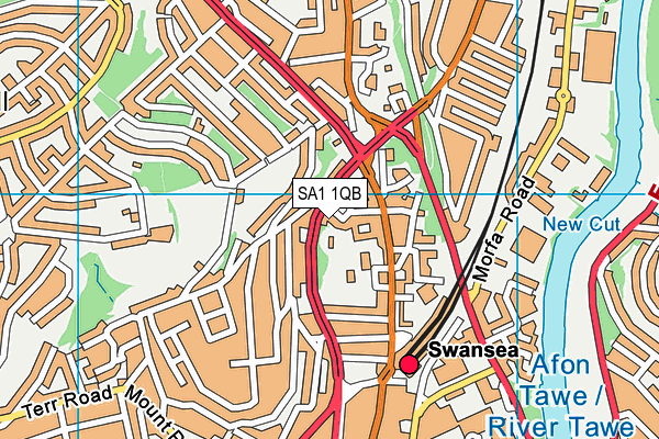 SA1 1QB map - OS VectorMap District (Ordnance Survey) SA1 1QB map - OS VectorMap District (Ordnance Survey)