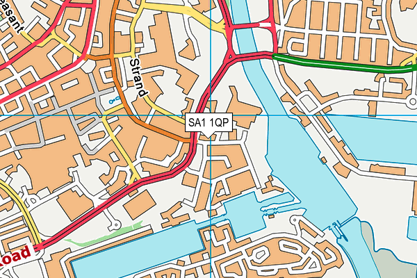 SA1 1QP map - OS VectorMap District (Ordnance Survey) SA1 1QP map - OS VectorMap District (Ordnance Survey)