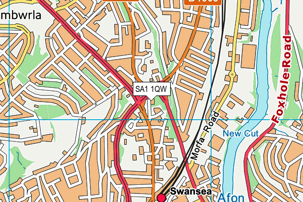 SA1 1QW map - OS VectorMap District (Ordnance Survey) SA1 1QW map - OS VectorMap District (Ordnance Survey)