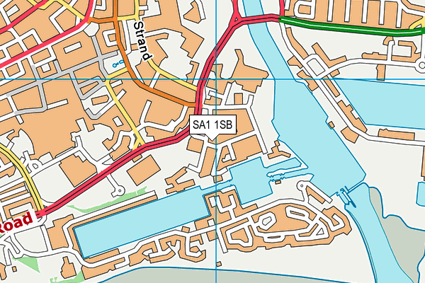 SA1 1SB map - OS VectorMap District (Ordnance Survey) SA1 1SB map - OS VectorMap District (Ordnance Survey)