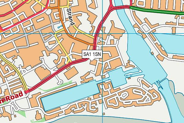 SA1 1SN map - OS VectorMap District (Ordnance Survey) SA1 1SN map - OS VectorMap District (Ordnance Survey)