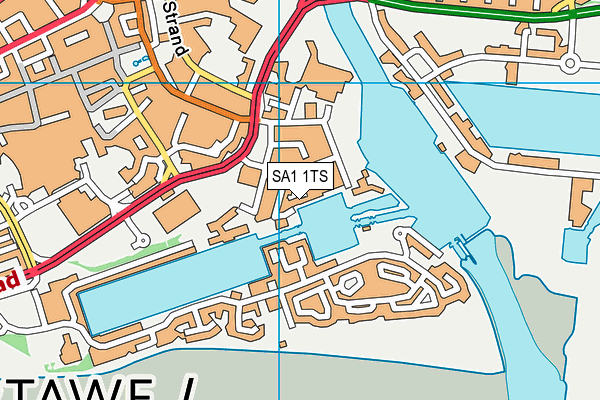 SA1 1TS map - OS VectorMap District (Ordnance Survey) SA1 1TS map - OS VectorMap District (Ordnance Survey)