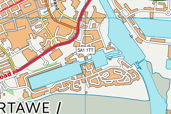 SA1 1TT map - OS VectorMap District (Ordnance Survey) SA1 1TT map - OS VectorMap District (Ordnance Survey)
