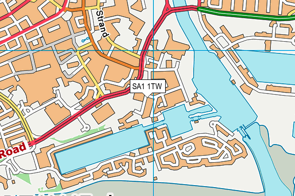 SA1 1TW map - OS VectorMap District (Ordnance Survey) SA1 1TW map - OS VectorMap District (Ordnance Survey)