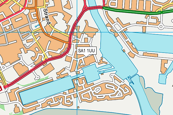 SA1 1UU map - OS VectorMap District (Ordnance Survey) SA1 1UU map - OS VectorMap District (Ordnance Survey)