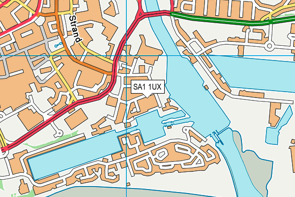 SA1 1UX map - OS VectorMap District (Ordnance Survey) SA1 1UX map - OS VectorMap District (Ordnance Survey)
