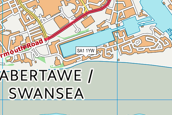 SA1 1YW map - OS VectorMap District (Ordnance Survey) SA1 1YW map - OS VectorMap District (Ordnance Survey)